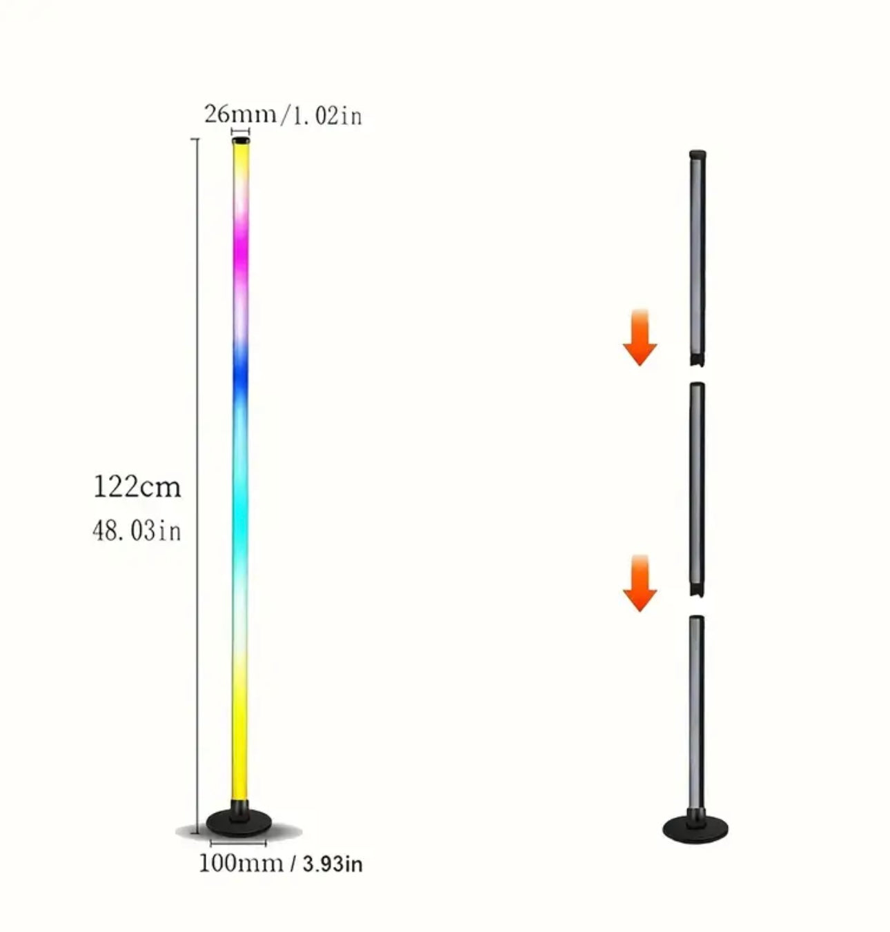 Pack de 2 Lampe de sol LED d'angle intelligente moderne