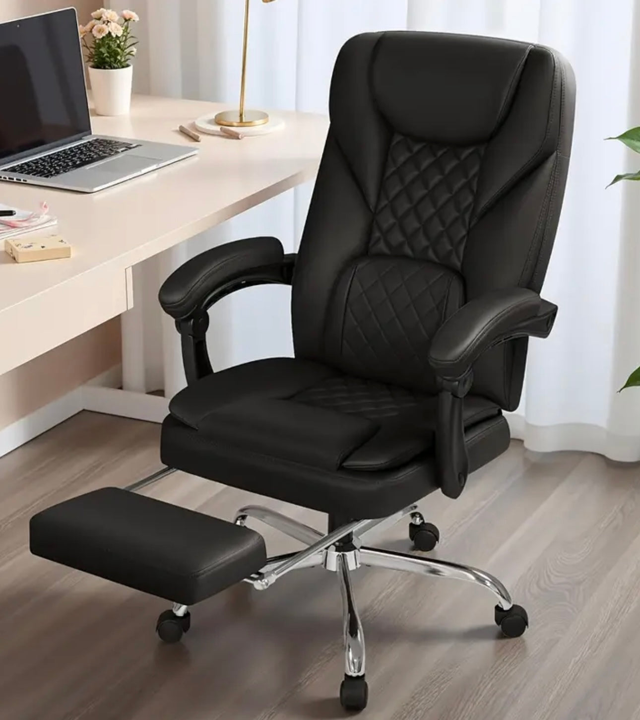 Chaise de Bureau Ergonomique avec Repose-Pieds