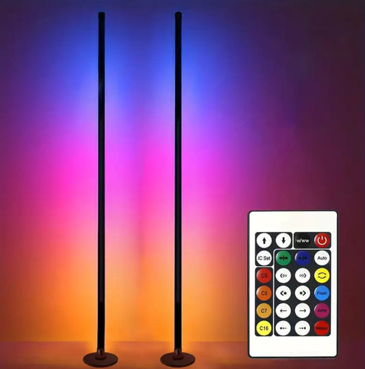 Pack de 2 Lampe de sol LED d'angle intelligente moderne