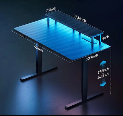 Bureau de Jeu réglable en Hauteur Intelligent avec Prise Électrique Incorporée
