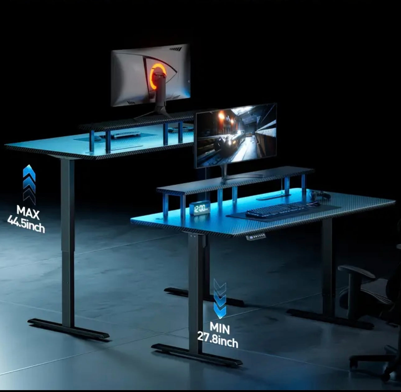 Bureau de Jeu réglable en Hauteur Intelligent avec Prise Électrique Incorporée
