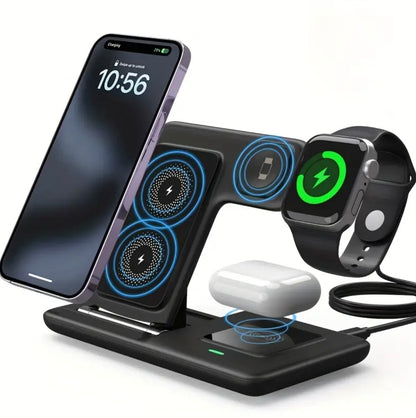 Station de charge sans fil pliable 3 en 1